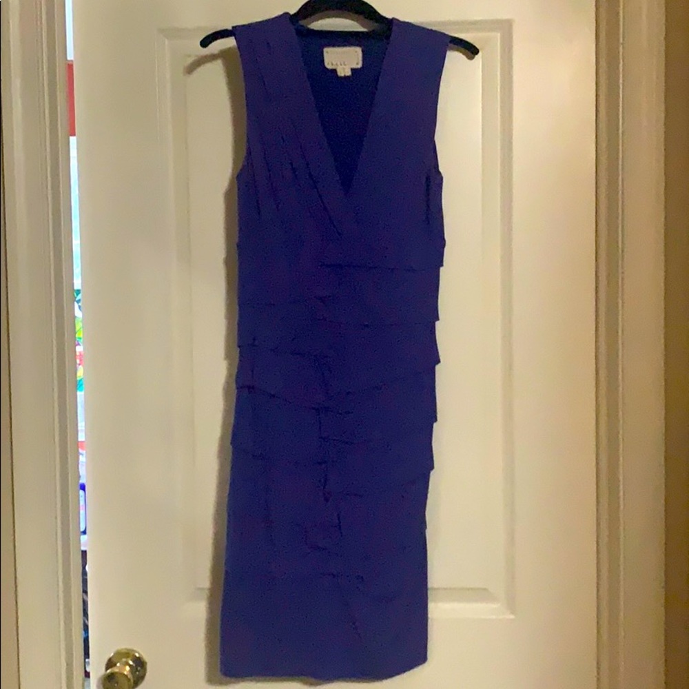 Nicole Miller ruched violet knee length dress